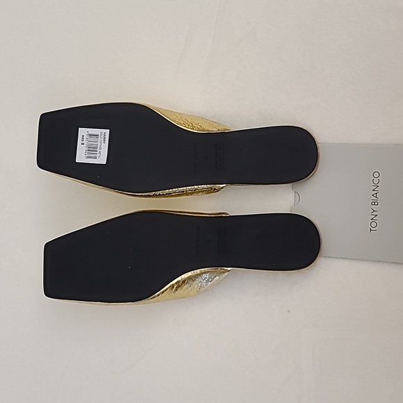 NIB Tony Bianco Harry Flat Gold Flat Mules Size 8 - Picture 6 of 7